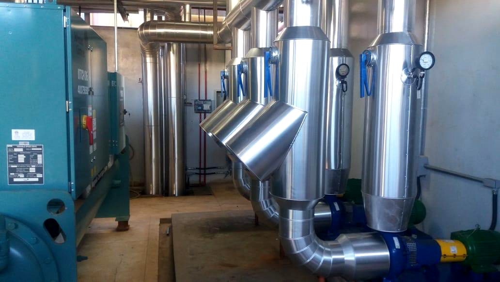 Instalação em ambiente industrial fechado